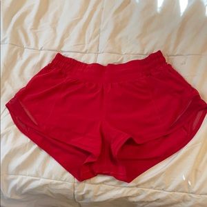 Red hotty hot Lululemon shorts 2.5”
